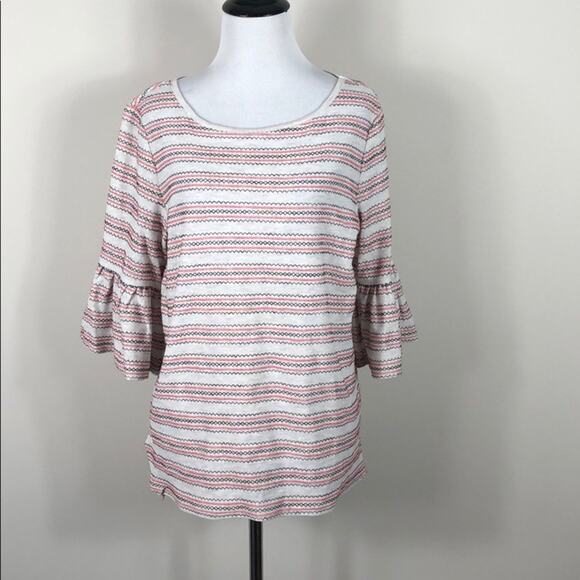 Max Studio Top Topstitched Bell Sleeve - Picture 4 of 8